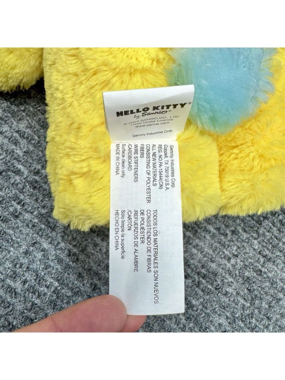 Hello Kitty Gemmy Easter Side Stepper Animated Dancing Plush Yellow Bunny Hop - Picture 6 of 8